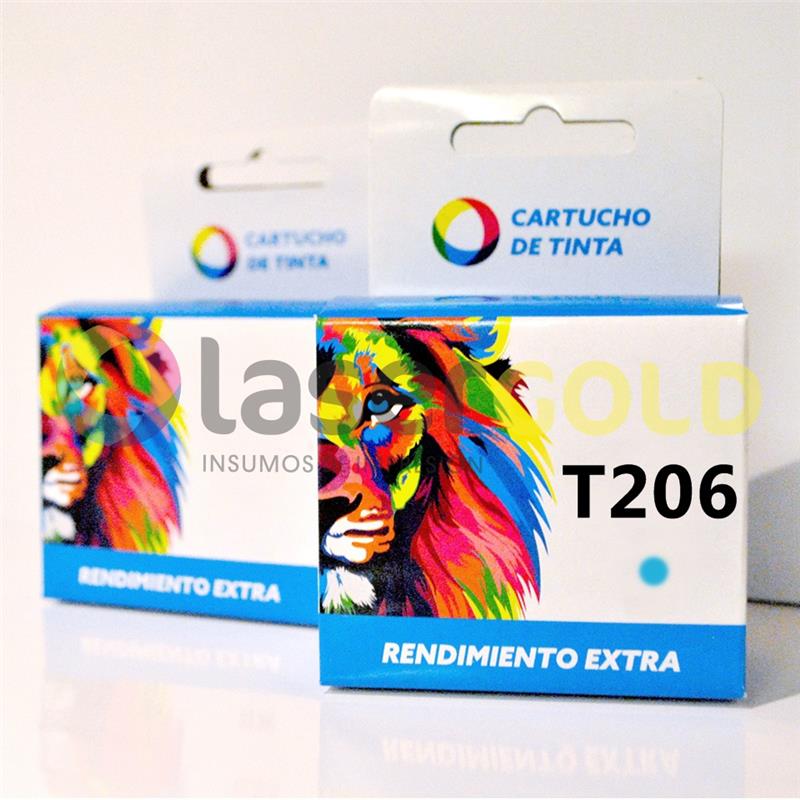 Cartucho Ink Jet Compatible Epson XP 2101 (E-2062) (T206C) Cyan (12ml) -
