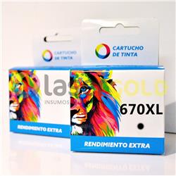 Cartucho Ink Jet Compatible HP Advantage 3525/4615/4625/5525 - CZ117/118 - (670XLK) - BLACK (24ml)